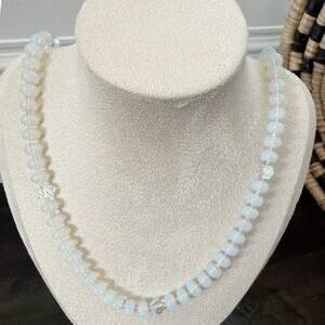 Second Bloom Studio Artisan Made Opalite Aurora Crystal Necklace 20" Iridescent